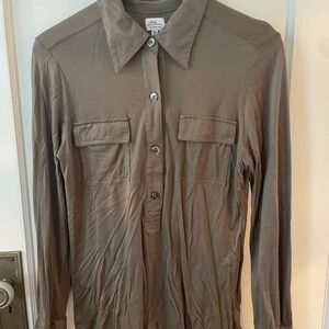 L.L. Bean Signature Women’s Fatigue Green Button-Down Shirt